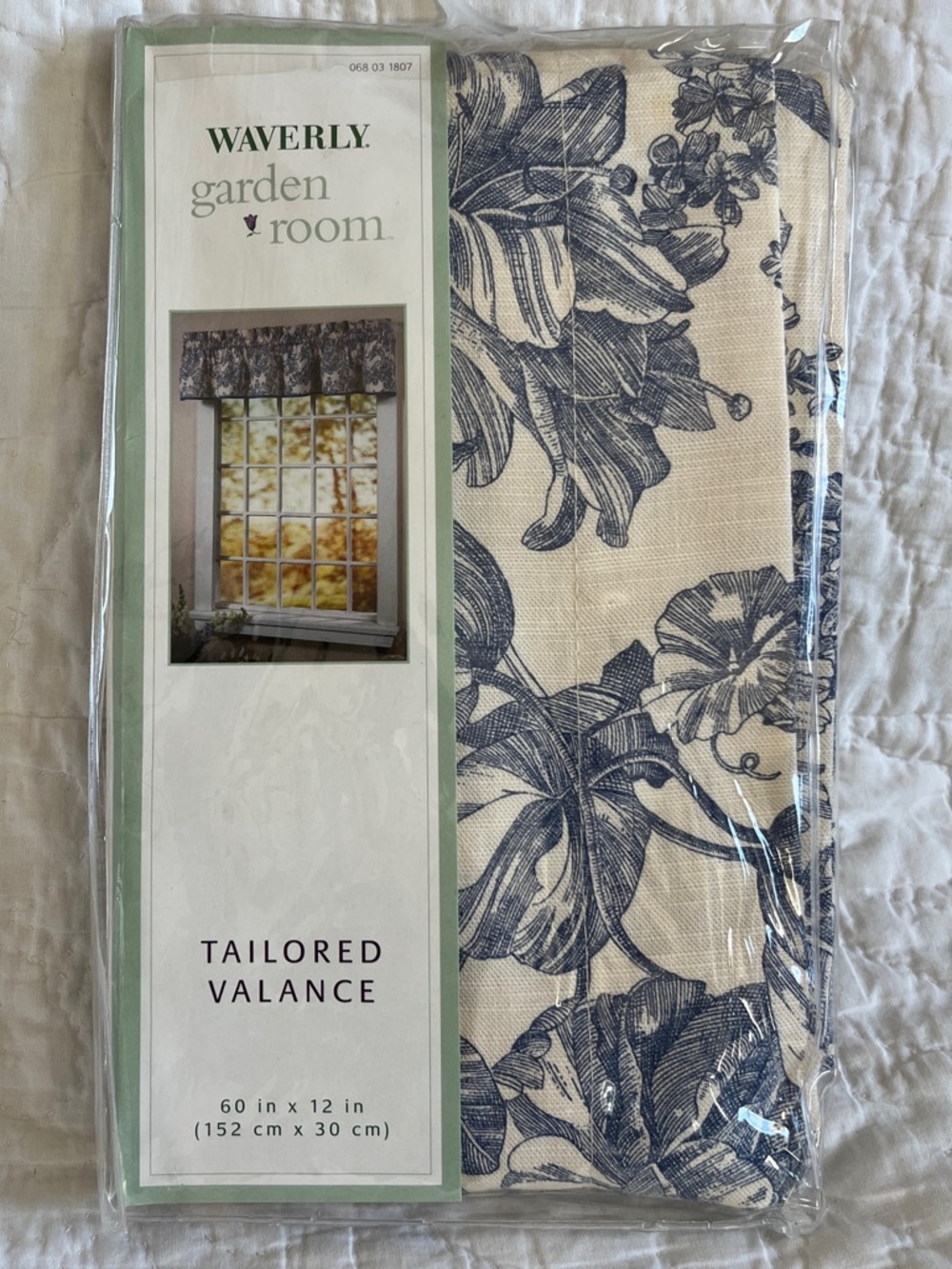 NEW Waverly Garden Room Garden Toile Blue Tailored Valance French Country 60”